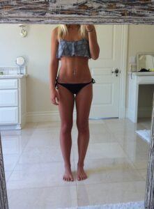 Healthy Blonde teen preparing to go to the beach